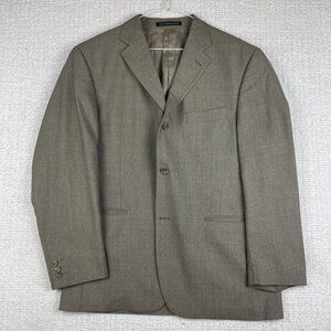 VTG Jones New York Men's Blazer Jacket Beige / Brown Sports Coat Wool Size 42S